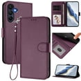 thumbnail image 1 of Allytechgroup for Samsung Galaxy A17 5G Flip Case, Slim Fit Shockproof Cover with Credit Card Slot, RFID Blocking Card Pocket Lanyard Shock-Absorbent Protective Bumper for Women Girls, Violet, 1 of 11