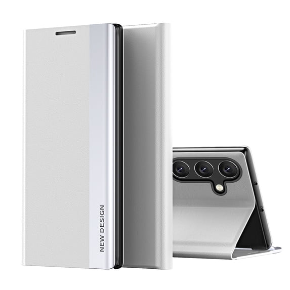 Allytechgroup for Samsung Galaxy A25 5G Case, Magnetic Closure PU Leather Shockproof Anti-Scratch Hands Free Kickstand Protective Case for Samsung Galaxy A25 5G, White
