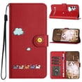 thumbnail image 1 of Allytechgroup for Samsung Galaxy A32 5G Wallet Cover, Samsung Galaxy A32 5G Wallet Case with Strap, PU Leather Shock Absorption Folio Flip Stand Card Slots Wallet Magnet Cover Case - Red, 1 of 8
