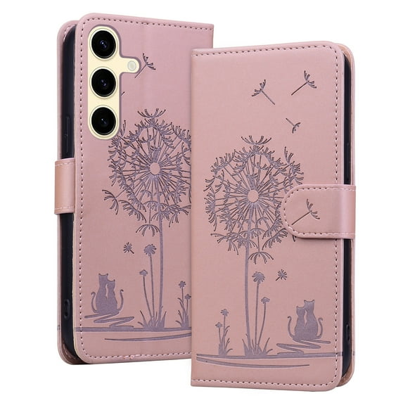 Allytechgroup for Samsung Galaxy A35 Case with Credit Card Slot, RFID Blocking PU Leather Flip Wallet Case for Women Girls Shockproof Protective Case Cover for Samsung Galaxy A35, Rosegold