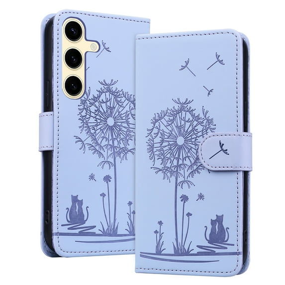 Allytechgroup for Samsung Galaxy A35 Case with Credit Card Slot, RFID Blocking PU Leather Flip Wallet Case for Women Girls Shockproof Protective Case Cover for Samsung Galaxy A35, Lightpurple