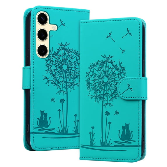 Allytechgroup for Samsung Galaxy A35 Case with Credit Card Slot, RFID Blocking PU Leather Flip Wallet Case for Women Girls Shockproof Protective Case Cover for Samsung Galaxy A35, Green