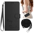 thumbnail image 1 of Allytechgroup for Samsung Galaxy A56 5G Wallet Case, Flip Cover with Hand Strap & Crossbody Lanyard, Card Holder, Protective Smile Design Phone Case Cover for Samsung Galaxy A56 5G,Black, 1 of 9