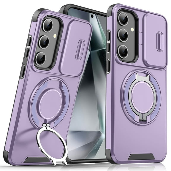 Allytechgroup for Samsung Galaxy Note 20 Ultra Case, Military Grade Shockproof Bumper Rugged Rotating Stand Ring Holder Anti-Scratch Magnetic Cover Compatible with Car Mount Case, Purple