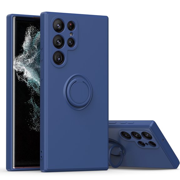 Allytechgroup for Samsung Galaxy Note 9 360° Ring Holder Case, Soft TPU Silicone Non-Slip Shockproof Slim Fit Matte Cover Case Support Magnetic Car Mount for Samsung Galaxy Note 9, Royalblue