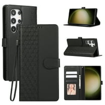 Allytechgroup for Samsung Galaxy S21 FE Wallet Case, Stylish Phone Case with Card Slots RFID Blocking Flip Stand PU Leather Shockproof Convenient Hand Wrist Case Cover for Galaxy S21 FE,Black