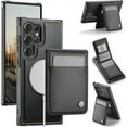 thumbnail image 1 of Allytechgroup for Samsung Galaxy S21 Ultra Case, Pu Leather Detachable Cards Holder 2 In 1 Wallet Case Comaptible with Magsafe Kickstand Magnetic Shockproof Back Cover for Galaxy S21 Ultra, Black, 1 of 7