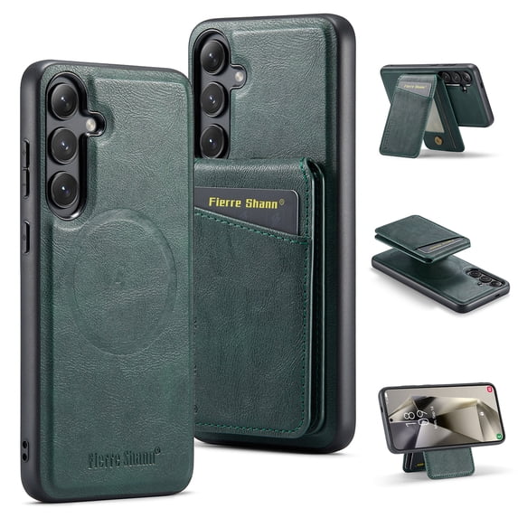 Allytechgroup Samsung Galaxy S22 Plus Case – Detachable Wallet Case with Shockproof Bumper, Magnetic Back Cover MagSafe Compatibility Anti-Scratch 2 in 1 Phone Case for Galaxy S22 Plus,Green