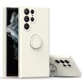 thumbnail image 1 of Allytechgroup for Samsung Galaxy S22 Ultra 360° Ring Holder Case, Soft TPU Silicone Non-Slip Shockproof Slim Fit Matte Cover Case Support Magnetic Car Mount for Samsung Galaxy S22 Ultra, White, 1 of 7
