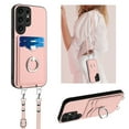thumbnail image 1 of Allytechgroup Samsung Galaxy S22 Ultra Case with Cards Holder, Crossbody Shoulder Strap Ring Holder Kicsktand Bumper Shockproof Slim Fit Wallet Case Cover for Samsung Galaxy S22 Ultra, Rosegold, 1 of 6