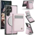 thumbnail image 1 of Allytechgroup for Samsung Galaxy S22 Ultra Case, Pu Leather Detachable Cards Holder 2 In 1 Wallet Case Comaptible with Magsafe Kickstand Magnetic Shockproof Back Cover for Galaxy S22 Ultra, Pink, 1 of 7