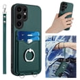 thumbnail image 1 of Allytechgroup Samsung Galaxy S22 Ultra Wallet Case for Women Men, Premium PU Leather Shockproof Hand Wrist Slim Fit Back Cover Phone Case for Samsung Galaxy S22 Ultra, Green, 1 of 6