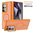 thumbnail image 1 of Allytechgroup for Samsung Galaxy S23 Case, [Compatible with Magsafe] Translucent Camera Lens Kickstand Slim Fit Anti-Scratch Shockproof Phone Case Cover for Samsung Galaxy S23, Orange, 1 of 8