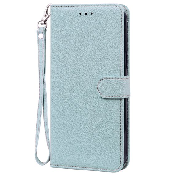 Allytechgroup for Samsung Galaxy S23 FE Wallet Case, Premium PU Leather Magnetic Flip Phone Cover with Wrist Strap Kickstand Card Slots Shockproof Bumper for Samsung Galaxy S23 FE, Blue