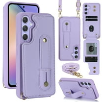 Allytechgroup Samsung Galaxy S23 Plus Case Wallet, Premium PU Leather Cover with Cards Holder Detacaahble Crossbody Lanyard & Hand Strap Shockproof Phone Case for Samsung Galaxy S23  Plus, Purple