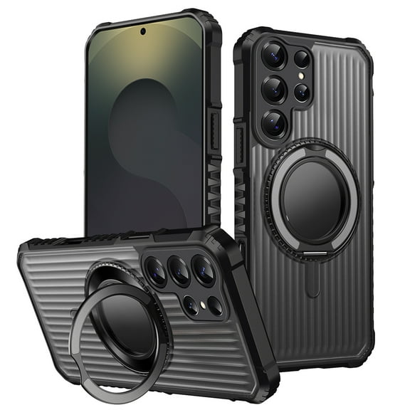 Allytechgroup for Samsung Galaxy S23 Plus Case with kickstand, Built-in Rotating Stand Universal Viewing Angles Precision Camera Cutouts Military Grade Drop Protection for Women Men, Gray