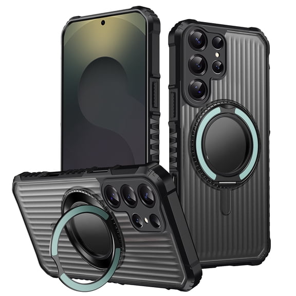 Allytechgroup for Samsung Galaxy S23 Plus Case with kickstand, Built-in Rotating Stand Universal Viewing Angles Precision Camera Cutouts Military Grade Drop Protection for Women Men, Azure