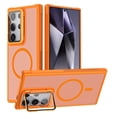 thumbnail image 1 of Allytechgroup for Samsung Galaxy S23 Ultra Case, [Compatible with Magsafe] Translucent Camera Lens Kickstand Slim Fit Anti-Scratch Shockproof Phone Case Cover for Samsung Galaxy S23 Ultra, Orange, 1 of 8