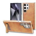 thumbnail image 1 of Allytechgroup for Samsung Galaxy S23 Ultra Case, Premium PU Leather TPU Phone Case for Samsung Galaxy S23 Ultra with Invisible Kickstand Shockproof Classic Cover for Women Men, Brown, 1 of 5