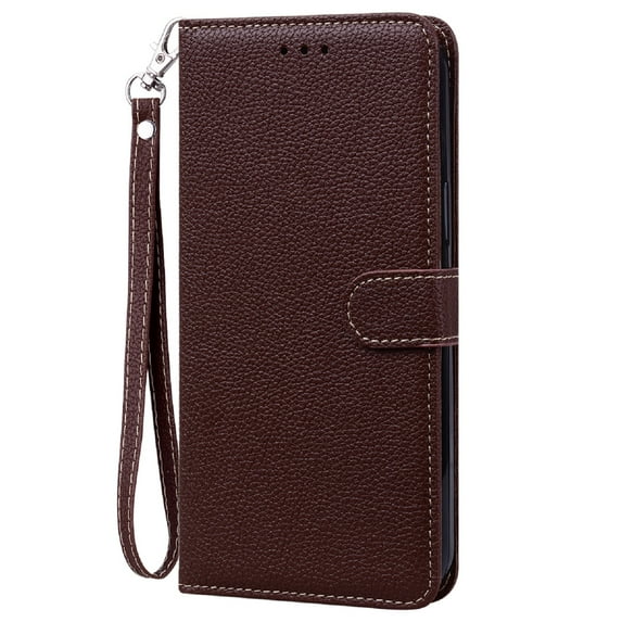 Allytechgroup for Samsung Galaxy S23 Ultra Wallet Case, Premium PU Leather Magnetic Flip Phone Cover with Wrist Strap Kickstand Card Slots Shockproof Bumper for Samsung Galaxy S23 Ultra, Brown