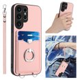 thumbnail image 1 of Allytechgroup Samsung Galaxy S23 Ultra Wallet Case for Women Men, Premium PU Leather Shockproof Hand Wrist Slim Fit Back Cover Phone Case for Samsung Galaxy S23 Ultra, Rosegold, 1 of 6