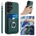 thumbnail image 1 of Allytechgroup Samsung Galaxy S23 Ultra Wallet Case for Women Men, Premium PU Leather Shockproof Hand Wrist Slim Fit Back Cover Phone Case for Samsung Galaxy S23 Ultra, Green, 1 of 6