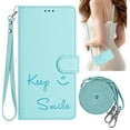 thumbnail image 1 of Allytechgroup for Samsung Galaxy S23 Wallet Case, Flip Cover with Hand Strap & Crossbody Lanyard, Card Holder, Protective Smile Design Phone Case Cover for Samsung Galaxy S23,Mint, 1 of 10