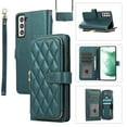 thumbnail image 1 of Allytechgroup for Samsung Galaxy S23 Wallet Case, Premium PU Leather Magnetic Buckle Zipper Pocket Card Slots Flip Stand Protective Cover with Hand Strap & Shoulder Strap - Darkgreen, 1 of 12
