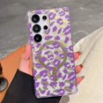 thumbnail image 1 of Allytechgroup for Samsung Galaxy S24+ Case, Glossy Leopard Print Back Cover Support Wireless Charging Shock-Absorbent PC+TPU, Magnetic Flat Design Case for Samsung Galaxy S24+, Purple, 1 of 8