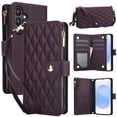 thumbnail image 1 of Allytechgroup for Samsung Galaxy S24 Case, Multifunctional Phone Case for Samsung Galaxy S24 with Wallet, Card Holder, RFID Blocking, Crossbody Strap & Stand Feature, Darkpurple, 1 of 11