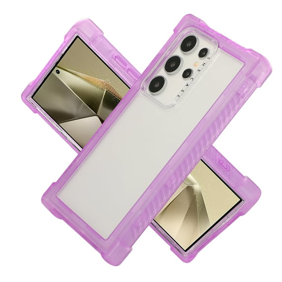 Allytechgroup for Samsung Galaxy S24+ Clear Case, Hybrid TPU PC Rugged Corner Protective Matte Back Cover Anti-Scratch Not-Yellowing Phone Case Cover for Samsung Galaxy S24+ Plus, Purple
