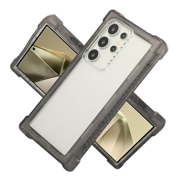 Allytechgroup for Samsung Galaxy S24+ Clear Case, Hybrid TPU PC Rugged Corner Protective Matte Back Cover Anti-Scratch Not-Yellowing Phone Case Cover for Samsung Galaxy S24+ Plus, Gray