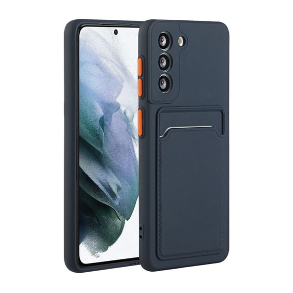 Allytechgroup for Samsung Galaxy S24 FE Case with Card Holder, Soft TPU Back Cover Hybrid Rugged Protective Shockproof Anti-scratch Slim Fit Bumper Case for Samsung Galaxy S24 FE, Darkblue
