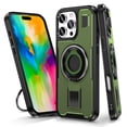 thumbnail image 1 of Allytechgroup Samsung Galaxy S24 FE Case with Ring Holder Stand, Military Grade Shockproof Heat Dissipation Drop Proof Bumper Phone Case for Samsung Galaxy S24 FE, Green, 1 of 7