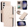 thumbnail image 1 of Allytechgroup For Samsung Galaxy S24 FE Case Wallet, Premium PU Leather Cards Slots Hand Wrist Shoulder Strap Flip Cover Stand Protective Phone Case for Samsung Galaxy S24 FE, Beige, 1 of 7