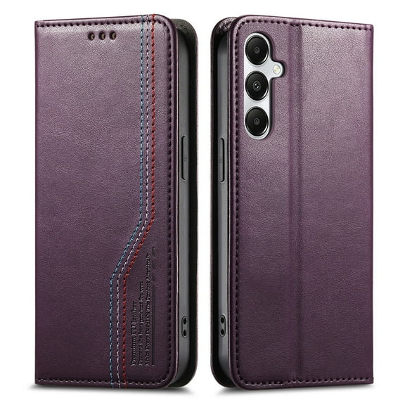 Allytechgroup for Samsung Galaxy S24 FE Wallet Case for Women Men, PU Leather Retro Cards Slots Magnetic Closure Flip Cover Stand Shockproof Phone Case Cover for Samsung Galaxy S24 FE, Purple