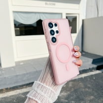 Allytechgroup for Samsung Galaxy S24, Matte Translucent Magentic Back Cover [Compatible with Magsafe] Shockproof Anti-Scratch Stylish Phone Case Shell for Samsung Galaxy S24, Pink