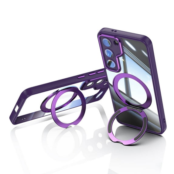 Allytechgroup Samsung Galaxy S24 Plus Case with Camera Lens Protector, Rugged Shockproof Kickstand Bumper Ring Holder Slim Fit Drop Proof Phone Case for Samsung Galaxy A26 5G, Darkpurple
