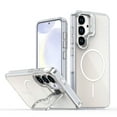 thumbnail image 1 of Allytechgroup for Samsung Galaxy S24+ Plus Case with Kickstand,Compatible with MagSafe Wireless Charging Military-Grade Drop Protection, Aluminum Buttons, Anti-Yellowing Shockproof Cover, White, 1 of 7