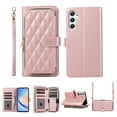 thumbnail image 1 of Allytechgroup for Samsung Galaxy S24 Plus Wallet Case, Premium PU Leather Magnetic Buckle Zipper Pocket Card Slots Flip Stand Protective Cover with Hand Strap & Shoulder Strap - Rosegold, 1 of 12