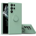 thumbnail image 1 of Allytechgroup for Samsung Galaxy S24 Ultra 360° Ring Holder Case, Soft TPU Silicone Non-Slip Shockproof Slim Fit Matte Cover Case Support Magnetic Car Mount for Samsung Galaxy S24 Ultra - Mint, 1 of 7