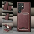 thumbnail image 1 of Allytechgroup for Samsung Galaxy S24 Ultra Phone Case with Card Holder,  [Compatible with Magsafe Wireless Charging] Slim PU Leather Magnetic Wallet Back Case Soft TPU Bumper Shockproof Cover, Winered, 1 of 8