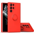 thumbnail image 1 of Allytechgroup for Samsung Galaxy S25+ 360° Ring Holder Case, Soft TPU Silicone Non-Slip Shockproof Slim Fit Matte Cover Case Support Magnetic Car Mount for Samsung Galaxy S25+, Red, 1 of 7