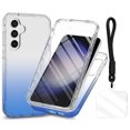 thumbnail image 1 of Allytechgroup for Samsung Galaxy S25 Case with Lanyard, Gradient Color Dual-Layer Anti-Yellowing TPU Cover Anti-Scratch Clear Shockproof Phone Case for Samsung Galaxy S25,Blue, 1 of 7