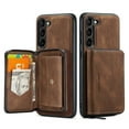 thumbnail image 1 of Allytechgroup for Samsung Galaxy S25 Case, Vegan PU Leather Anti-Scratch Magnetic Detachable Wallet Zipper Purse Stand Case with Card Slots for Samsung Galaxy S25, Brown, 1 of 7