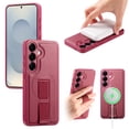 thumbnail image 1 of Allytechgroup for Samsung Galaxy S25 Case with Wristband [Compatible with MagSafe] [Military Grade Drop Protection] Magnetic Slim PU Leather Protective Shell Soft TPU Back Shockproof Phone Case, Red, 1 of 11