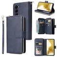 thumbnail image 1 of Allytechgroup for Samsung Galaxy S25 Edge Wallet Case with 9 Card Slots & Zipper Pouch for Women Men, Magnetic Closure Kickstand Durable PU Leather Wristlet Strap Folio Flip Luxury Cover, Blue, 1 of 8