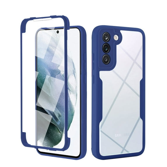 Allytechgroup for Samsung Galaxy S25 FE Case with Built-in Screen Protector, Full Body Protection Hard Acrylic Back Lightweight Scratch Resistant Clear Cover for Galaxy S25 FE, Blue