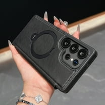 Allytechgroup For Samsung Galaxy S25 FE Flip Case with Magnetic Kickstand, Shock-Absorbent PU Leather Protective Cover, Lightweight Non-Slip Basic Case with Card Pocket For Women Men, Black