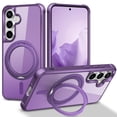 thumbnail image 1 of Allytechgroup for Samsung Galaxy S25+ Magnetic Case with Rotating Stand, Multi Angle Viewing Stand Anti-Scratch Compatible with Magsafe & Car Mount Phone Case for Samsung Galaxy S25+ Plus, Purple, 1 of 7